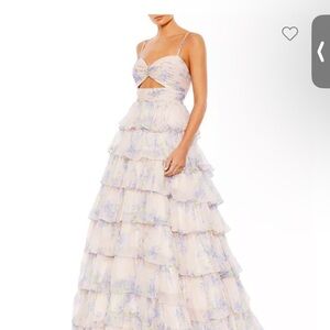 Mac Duggal Floral Tiered Maxi Dress